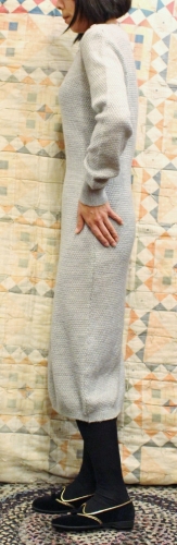 LATE 70'S~80'S PLAIN JANE ESPRIT V-NECK KNIT DRESS (GRY)