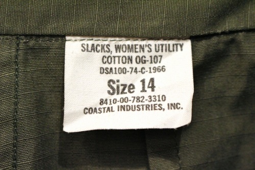 DEAD STOCK 70'S～ US MILITARYCOTTON RIP-STOP WOMEN'S UTILITY PANTS (SIZE14/S.GRN)