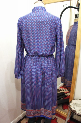 LATE 70'S～ PAISLEY PRINT DRESS (BLE/L.RED/WHT H.BLE)