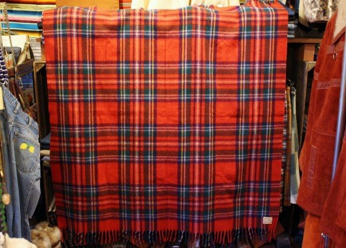 VINTAGE 60'S～ TARTAN CHECK WOOL BLANKET (RED/GRN/NVY/WHT/YLW)