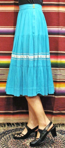 50'S～60'S MEXICAN SQUAW TIERED CIRCLE SKIRT (TQ/SLV)