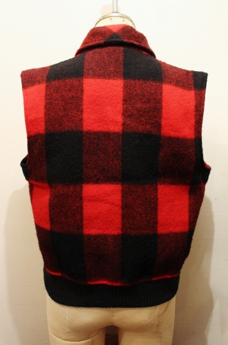 80'S～ WOOLRICH BLOCK CHECK WOOL VEST (RED/BLK)