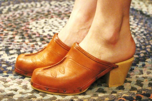 70'S～ SQUARE TOE KETHER SABOT (MADE IN ITALY・L.BRN)